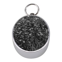 Black And White Queen Anne s Lace Hillside Mini Silver Compasses by okhismakingart