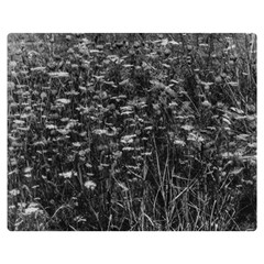 Black And White Queen Anne s Lace Hillside Double Sided Flano Blanket (medium)  by okhismakingart