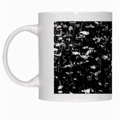 High Contrast Black And White Queen Anne s Lace Hillside White Mugs by okhismakingart