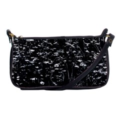 High Contrast Black And White Queen Anne s Lace Hillside Shoulder Clutch Bag by okhismakingart