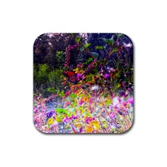 Magic Butterfly Rubber Coaster (square)  by okhismakingart