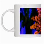 Yellow, Pink, and Blue Sumac Bloom White Mugs Left