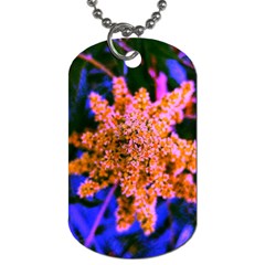 Yellow, Pink, And Blue Sumac Bloom Dog Tag (one Side) by okhismakingart