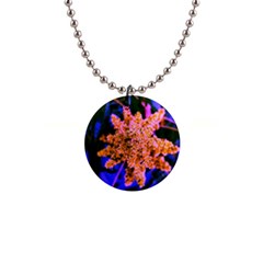 Yellow, Pink, And Blue Sumac Bloom 1  Button Necklace by okhismakingart