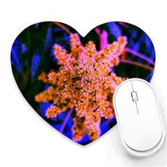 Yellow, Pink, And Blue Sumac Bloom Heart Mousepads by okhismakingart