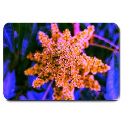 Yellow, Pink, And Blue Sumac Bloom Large Doormat  by okhismakingart