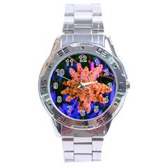 Yellow, Pink, And Blue Sumac Bloom Stainless Steel Analogue Watch by okhismakingart