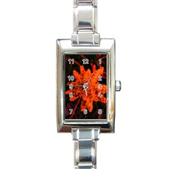 Orange Sumac Bloom Rectangle Italian Charm Watch by okhismakingart