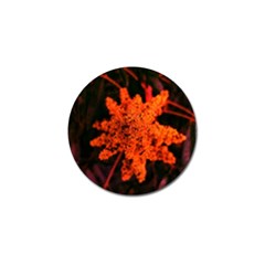 Orange Sumac Bloom Golf Ball Marker by okhismakingart