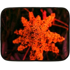 Orange Sumac Bloom Fleece Blanket (mini) by okhismakingart