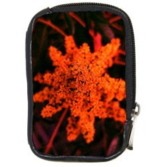 Orange Sumac Bloom Compact Camera Leather Case by okhismakingart