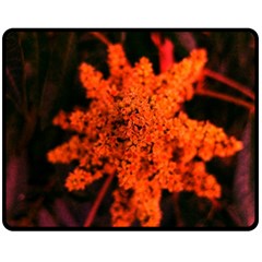 Orange Sumac Bloom Fleece Blanket (medium)  by okhismakingart