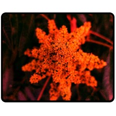 Orange Sumac Bloom Double Sided Fleece Blanket (medium)  by okhismakingart