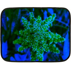 Blue And Green Sumac Bloom Fleece Blanket (mini) by okhismakingart