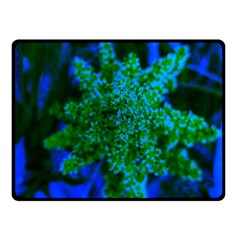 Blue And Green Sumac Bloom Fleece Blanket (small) by okhismakingart