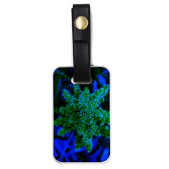 Blue And Green Sumac Bloom Luggage Tags (one Side)  by okhismakingart