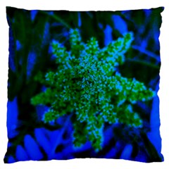 Blue And Green Sumac Bloom Large Cushion Case (two Sides) by okhismakingart