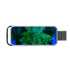 Blue And Green Sumac Bloom Portable Usb Flash (one Side)