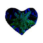 Blue and Green Sumac Bloom Standard 16  Premium Heart Shape Cushions Front