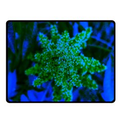 Blue And Green Sumac Bloom Double Sided Fleece Blanket (small)  by okhismakingart