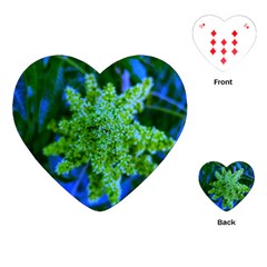 Lime Green Sumac Bloom Playing Cards (heart) by okhismakingart