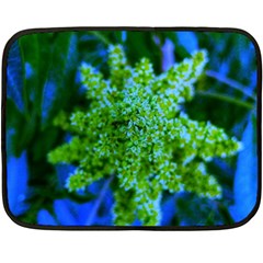 Lime Green Sumac Bloom Fleece Blanket (mini) by okhismakingart