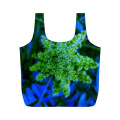 Lime Green Sumac Bloom Full Print Recycle Bag (m) by okhismakingart