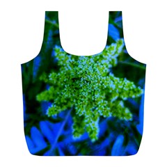 Lime Green Sumac Bloom Full Print Recycle Bag (l) by okhismakingart