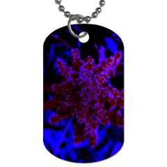 Maroon And Blue Sumac Bloom Dog Tag (two Sides) by okhismakingart