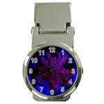 Maroon and Blue Sumac Bloom Money Clip Watches Front