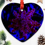 Maroon and Blue Sumac Bloom Heart Ornament (Two Sides) Front