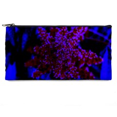 Maroon And Blue Sumac Bloom Pencil Cases by okhismakingart