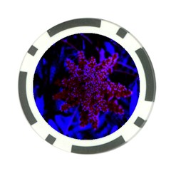 Maroon And Blue Sumac Bloom Poker Chip Card Guard (10 Pack) by okhismakingart