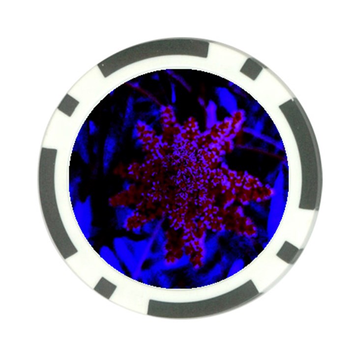 Maroon and Blue Sumac Bloom Poker Chip Card Guard (10 pack)