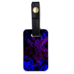 Maroon And Blue Sumac Bloom Luggage Tags (one Side)  by okhismakingart