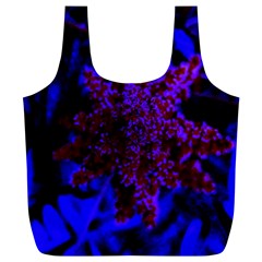 Maroon And Blue Sumac Bloom Full Print Recycle Bag (xl) by okhismakingart