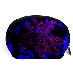 Maroon And Blue Sumac Bloom Accessory Pouch (large) by okhismakingart