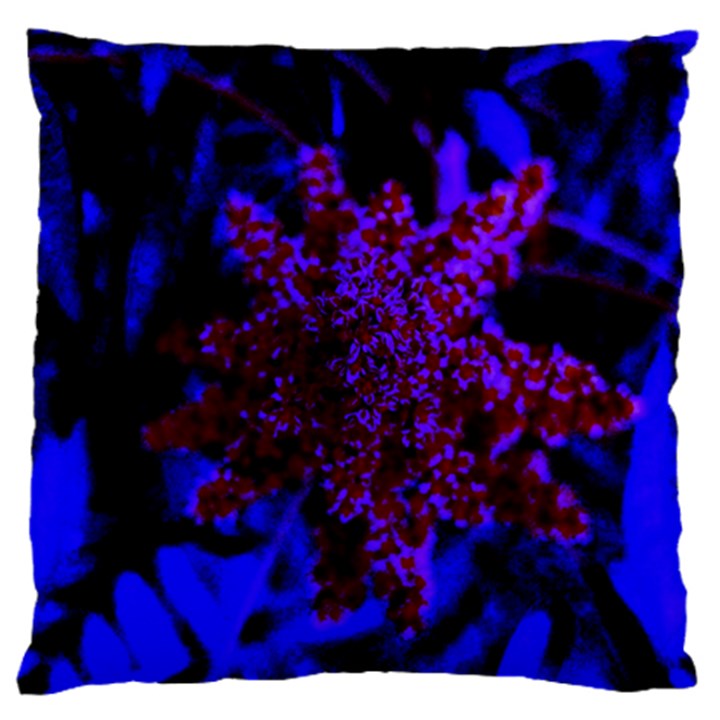 Maroon and Blue Sumac Bloom Standard Flano Cushion Case (One Side)