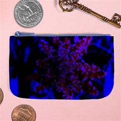 Maroon And Blue Sumac Bloom Large Coin Purse by okhismakingart