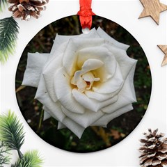 White Angular Rose Ornament (round) by okhismakingart