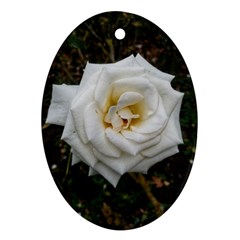 White Angular Rose Ornament (oval) by okhismakingart