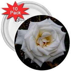 White Angular Rose 3  Buttons (10 Pack)  by okhismakingart