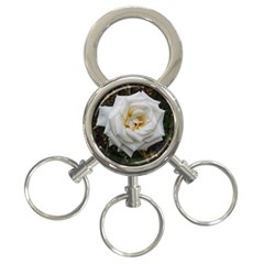 White Angular Rose 3-ring Key Chains by okhismakingart