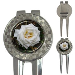 White Angular Rose 3-in-1 Golf Divots by okhismakingart