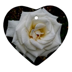 White Angular Rose Heart Ornament (two Sides) by okhismakingart