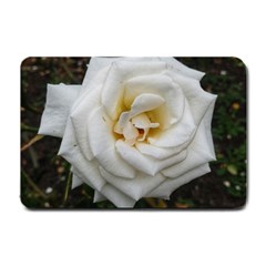 White Angular Rose Small Doormat  by okhismakingart