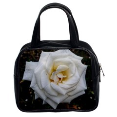 White Angular Rose Classic Handbag (two Sides) by okhismakingart