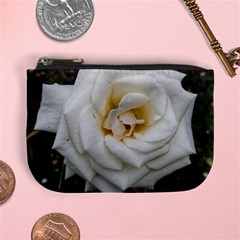 White Angular Rose Mini Coin Purse by okhismakingart