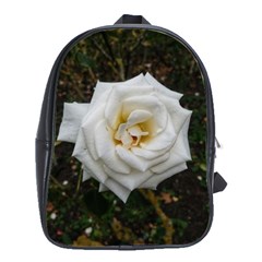 White Angular Rose School Bag (large) by okhismakingart