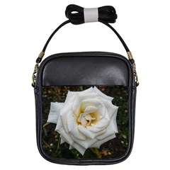 White Angular Rose Girls Sling Bag by okhismakingart